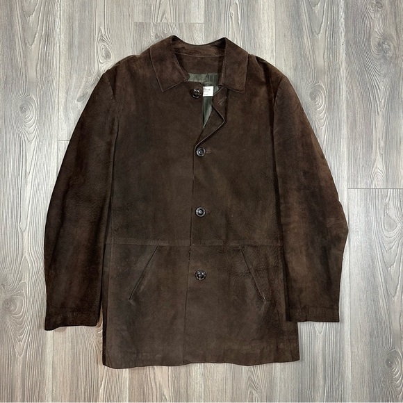 Michael Max Brown Suede Leather Coat Size 42 – Vintage Western‎ Rancher Jacket